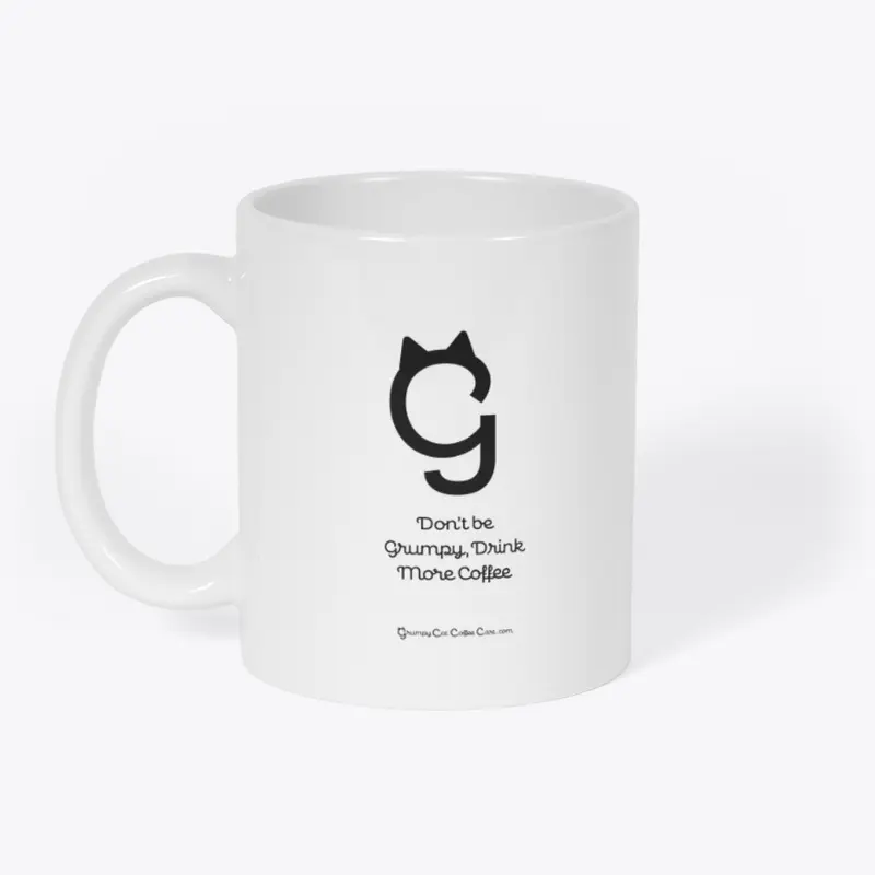 Classic Grumpy Mug White with Black Logo